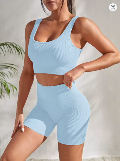 Workout outfit set top and bottom